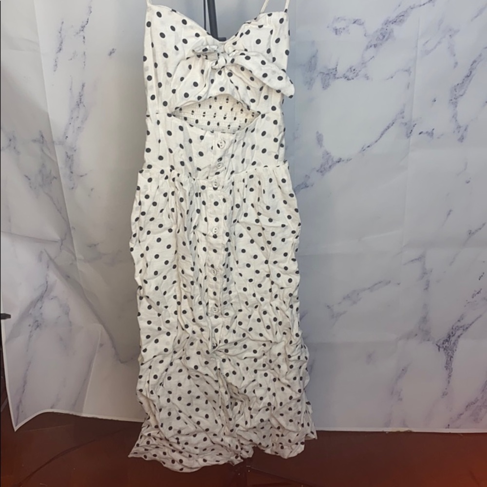 White polka dot dress
